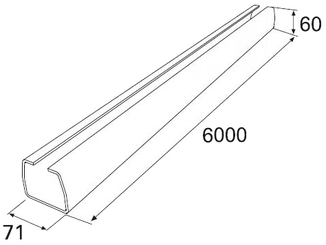 Балка для откатных ворот DoorHan 71х60х3,5, 6м